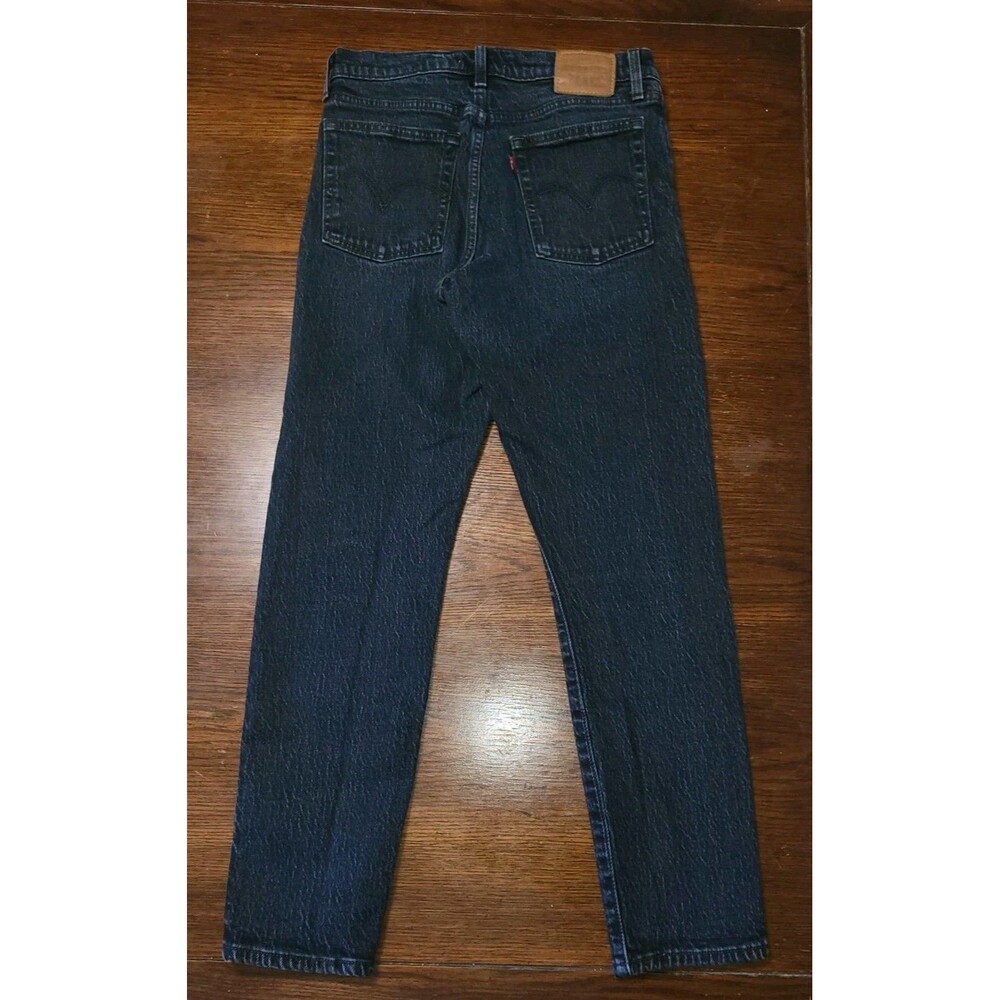 Levis Premium Wedgie Straight Jeans Womens 26 Black Gray Denim High Rise 26x26.5 - Picture 2 of 6